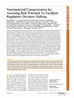 Research paper thumbnail of Nanomaterial Categorization for Assessing Risk Potential To Facilitate Regulatory Decision-Making