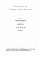 Research paper thumbnail of Theories on executive pay: A literature overview and critical assessment