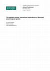 Research paper thumbnail of The egoistic teacher: educational implications of Spinoza's psychological egoism