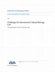 Research paper thumbnail of Challenges for International Cultural Heritage Law