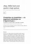 Research paper thumbnail of Cinéphiles et cinéphilies : « le jugement esthétique ne s’apprend pas »