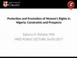 Research paper thumbnail of Protection and Promotion of Women’s Rights in Nigeria: Constraints and Prospects