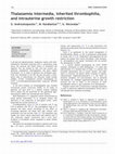 Research paper thumbnail of Thalassemia intermedia, inherited thrombophilia, and intrauterine growth restriction