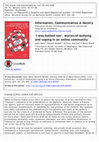 Research paper thumbnail of 'I was bullied too': stories of bullying and coping in an online community