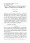 Research paper thumbnail of Governance of Ethiopia Public Universities in Southern Region: Professional & Administrative Accountability Perspective