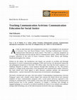 Research paper thumbnail of Teaching Communication Activism: Communication Education for Social Justice