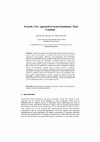 Research paper thumbnail of Toward a New Approach in Social Simulations: Meta