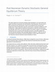 Research paper thumbnail of Post Keynesian Dynamic Stochastic General Equilibrium Theory