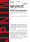 Research paper thumbnail of Snoring in a cohort of obese children: association with palate position and nocturnal desaturations