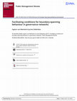 Research paper thumbnail of Facilitating conditions for boundary-spanning behaviour in governance networks