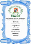 Research paper thumbnail of UNIVERSIDAD ESTATAL DE MILAGRO Carrera: Estudiante