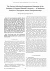 Research paper thumbnail of JOURNAL - Factors Affecting entrepreneurial intention