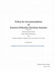 Research paper thumbnail of Policy for Accommodation of Eastern Orthodox Christian Inmates Chaplaincy Services of the Correctional Service of Canada