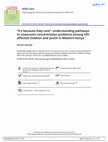 Research paper thumbnail of “It’s because they care”: Understanding pathways to classroom concentration problems among HIV-affected children and youth in western Kenya