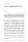 Research paper thumbnail of Critica della mimesis e uso delle immagini mimetiche nella Repubblica e nel Sofista, «estetica. studi e ricerche», 2 (2015), pp. 165-183.