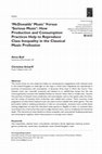 Research paper thumbnail of 'McDonalds' Music' Versus 'Serious Music': How Production and Consumption Practices Help to Reproduce Class Inequality in the Classical Music Profession