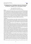 Research paper thumbnail of Investigating Factors Contributing to Sales Force Motivation in the Insurance Companies in the Central Region of Ghana