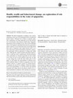 Research paper thumbnail of Health, wealth and behavioural change: an exploration of role responsibilities in the wake of epigenetics