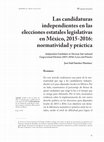 Research paper thumbnail of Las candidaturas independientes en las elecciones estatales legislativas en México, 2015-2016: normatividad y práctica