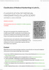 Research paper thumbnail of Classification of Medieval Handwritings in Latin Script