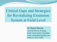 Research paper thumbnail of Critical gaps and strategies for revitalizing extension system at field level