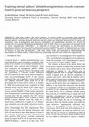 Research paper thumbnail of Exploring internal auditors’ whistleblowing intentions towards corporate fraud: A prosocial behaviour perspective