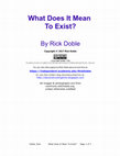 Research paper thumbnail of What Does It Mean To Exist?