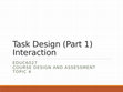 Research paper thumbnail of EDUC6027: Language Course Design and Assessment (4): Interaction