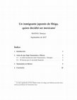 Research paper thumbnail of Un inmigrante japonés de Shiga, quien decidió ser mexicano