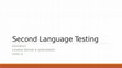 Research paper thumbnail of EDUC6027: Language Course Design and Assessment (11): Assessment