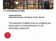 Research paper thumbnail of The potential of digital tools for enabling the observation of comprehension in the classroom