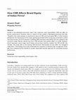 Research paper thumbnail of How CSR Affects Brand Equity of Indian Firms