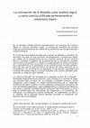 Research paper thumbnail of La concepción de la filosofía como análisis lógico y como ciencia unificada perteneciente al empirismo lógico