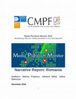 Research paper thumbnail of Media Pluralism Monitor 2016 Monitoring risks for media pluralism in EU and beyond Narrative Report: Romania