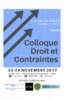 Research paper thumbnail of Conférence Collectif de Recherche en Droit et Société : Droit et contraintes (Constraints and the Law-CRDS Conference)