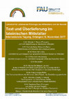 Research paper thumbnail of "Das Opus prosodiacum des Micon von Saint-Riquier: die Überlieferungsgeschichte" - Text und Überlieferung im lateinischen Mittelalter - Internationale Tagung - Erlangen, 16. November 2017