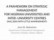 Research paper thumbnail of LECTURE 2 ON NIGERIAN (NUC) FRAMEWORK ON STRATEGICMANAGEMENT.pptx