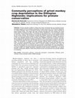 Research paper thumbnail of Community perceptions of grivet monkey crop depredation in the Ethiopian Highlands: implications for primate conservation