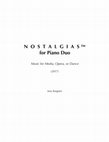 Research paper thumbnail of Nostalgias™ for Piano Duo (2017)