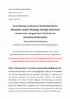 Research paper thumbnail of Beier, S. (2016): Marketing of Places: The Effectiveness of the Finnish Country Branding Strategy Researched on the Basis of an Analysis of the Image German Students Have Concerning Finland. German Master's thesis in Human Geography. University of Mainz (Germany).