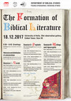 The Formation of Biblical Literature, Haifa, Dec 18th 2017 Cover Page