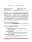 Research paper thumbnail of Security Issues in Cloud Computing Security Issues in Cloud Computing