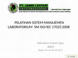 Research paper thumbnail of PELATIHAN SISTEM MANAJEMEN LABORATORIUM SNI ISO