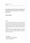 Research paper thumbnail of Development of the Voluntary Assumption of Responsibility in Economic Loss: A Critical Discussion