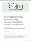 Research paper thumbnail of Mehr Ethnologie ins Humboldt Forum! Zeit für eine sozial- und kulturanthropologische Intervention