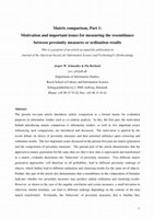 Research paper thumbnail of Matrix comparison, Part 1: Motivation and important issues for measuring the resemblance between proximity measures or ordination results