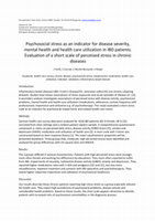 Research paper thumbnail of Psychosocial stress as an indicator for disease severity, mental health and health care utilization in IBD patients. Evaluation of a short scale of perceived stress in chronic diseases