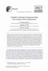 Research paper thumbnail of A Model of Strategic Entrepreneurship: The Construct and its Dimensions