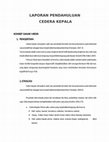 Research paper thumbnail of LAPORAN PENDAHULUAN CEDERA KEPALA KONSEP DASAR MEDIS