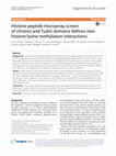 Research paper thumbnail of Histone peptide microarray screen of chromo and Tudor domains defines new histone lysine methylation interactions